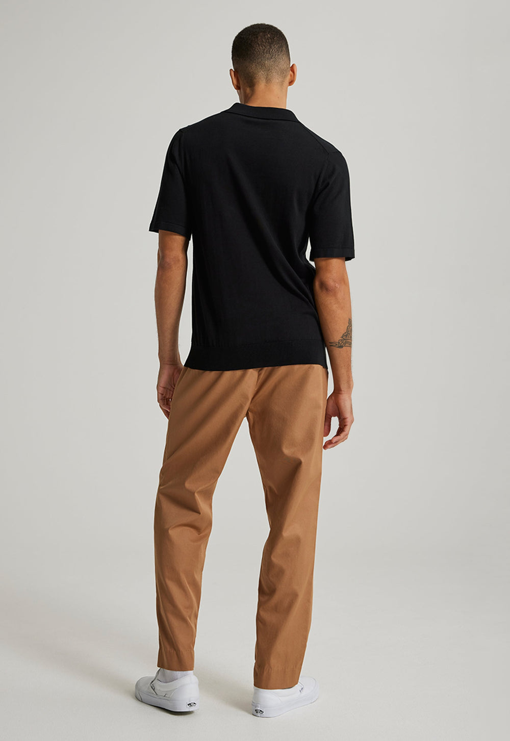 Jac+Jack POINTIER COTTON POLO in Black